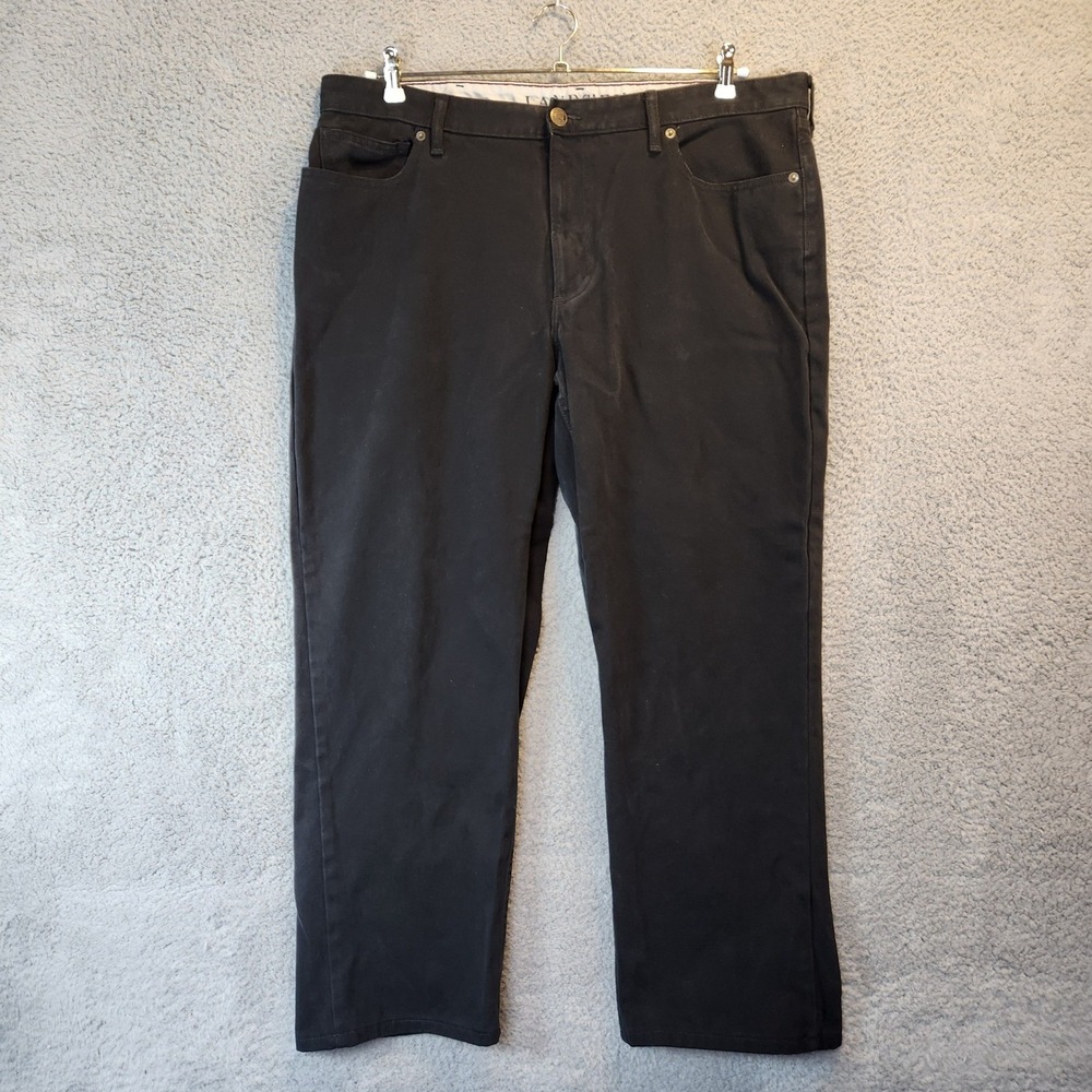 Lands' End Relaxed Fit Jeans Mens Size 40‎ (Measures 40x28) Black Straight Leg